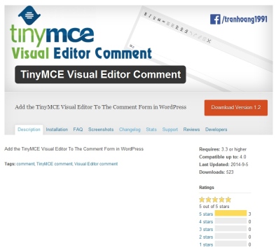 TinyMCE Visual Editor Comment