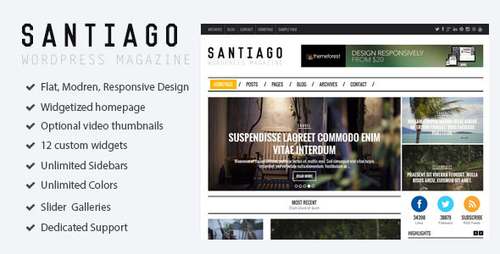 Santiago - журнальная тема WordPress