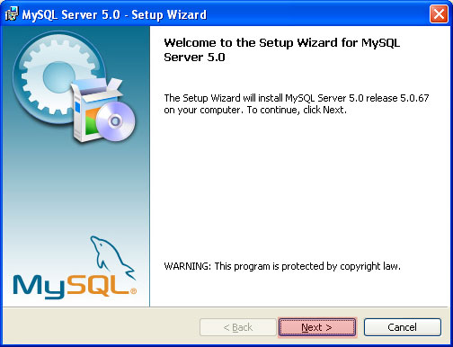 Программа установки MySQL