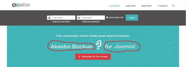 33 первых расширения Joomla сайта Akeeba Backup for Joomla