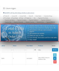 Order List Total Filter