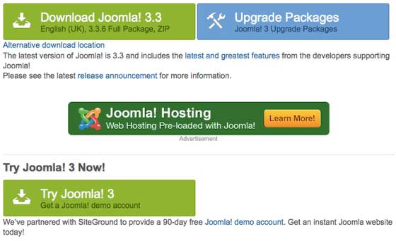 Здесь можно скачать официальную версию сайта Joomla