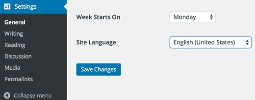 Языковые настройки WordPress после установки