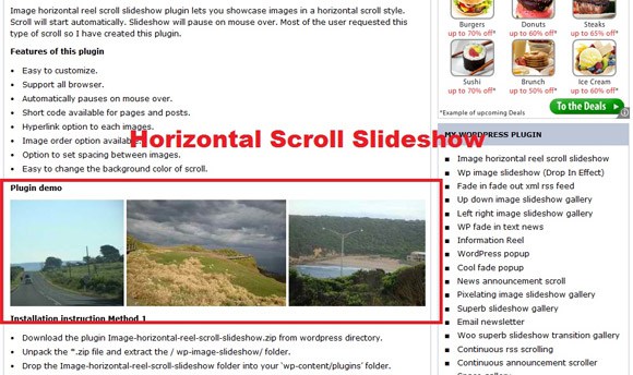 Image Horizontal Reel Scroll Slideshow