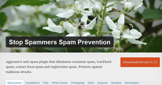 Плагин Stop Spammers Spam Prevention