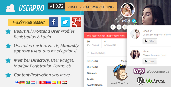 UserPro v1.0.71 – User Profiles with Social Login