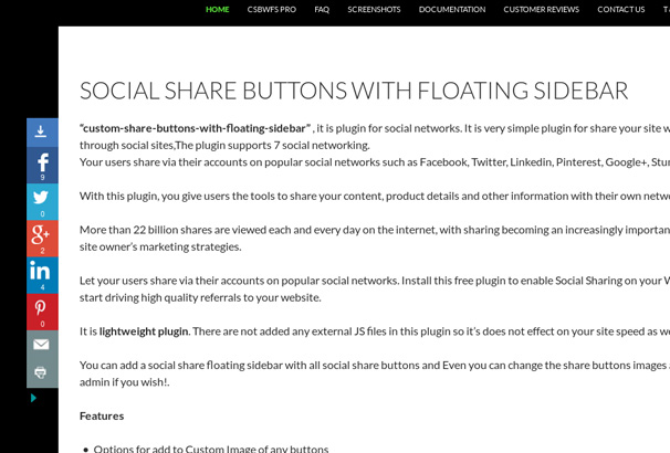 Custom Share Buttons with Floating Side