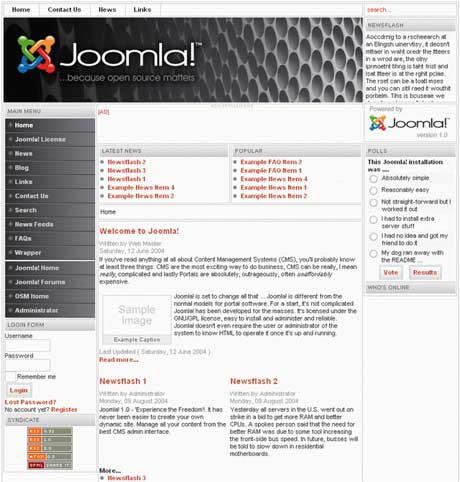 Пример сайта на Joomla