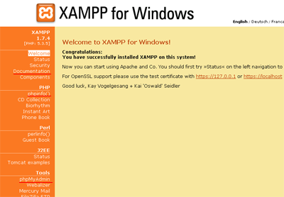 xampp page