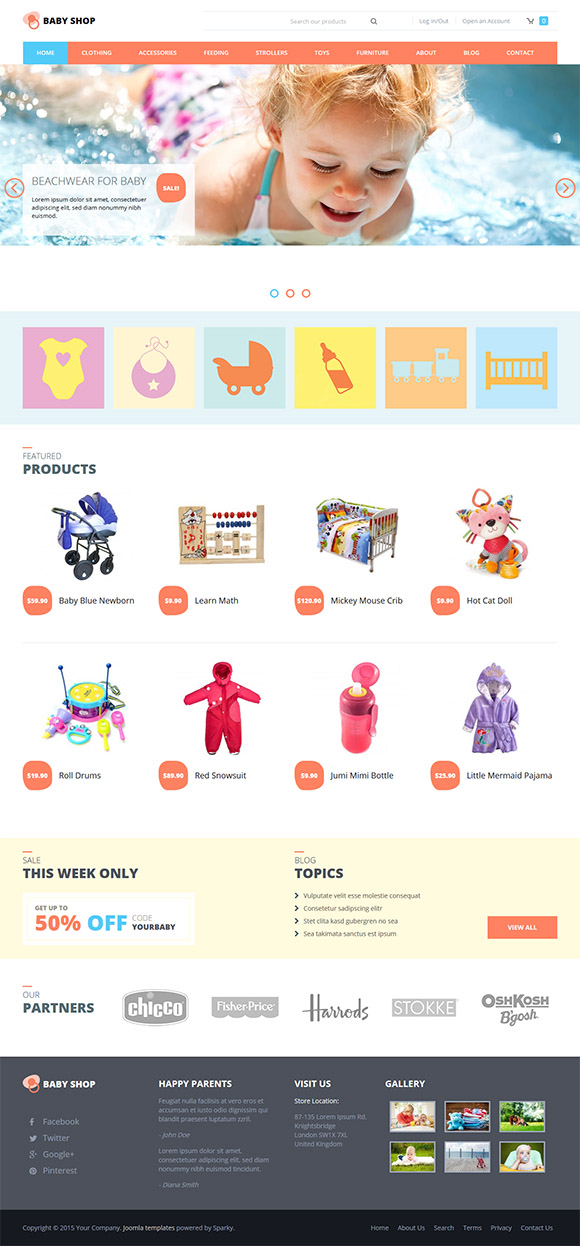 Joomla шаблон HotThemes Baby Shop