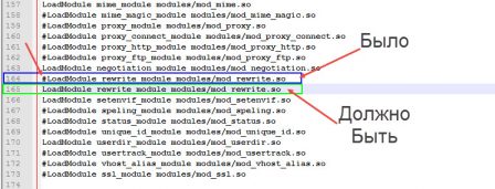 Настройка веб-сервера Apache включаем загрузку для модуля mod_rewrite