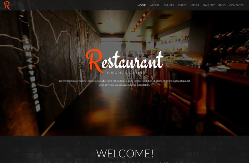 Адаптивный WordPress шаблон на тему кафе и ресторан