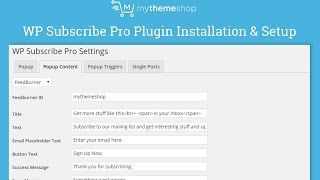 WP Subscribe Pro Plugin Installation & Setup