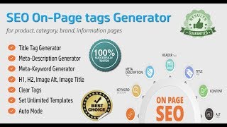 Seo On Page Tags Generator for OpenCart : Installation & Setup Demonstration