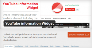 YouTube Information Widget